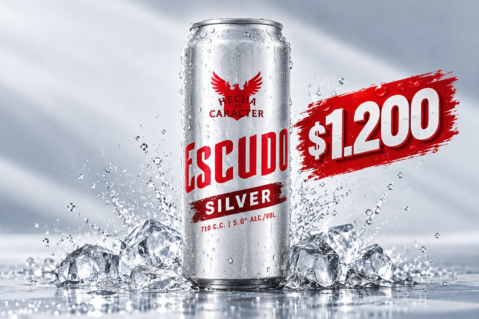 Lata Escudo Silver helada, $1.200